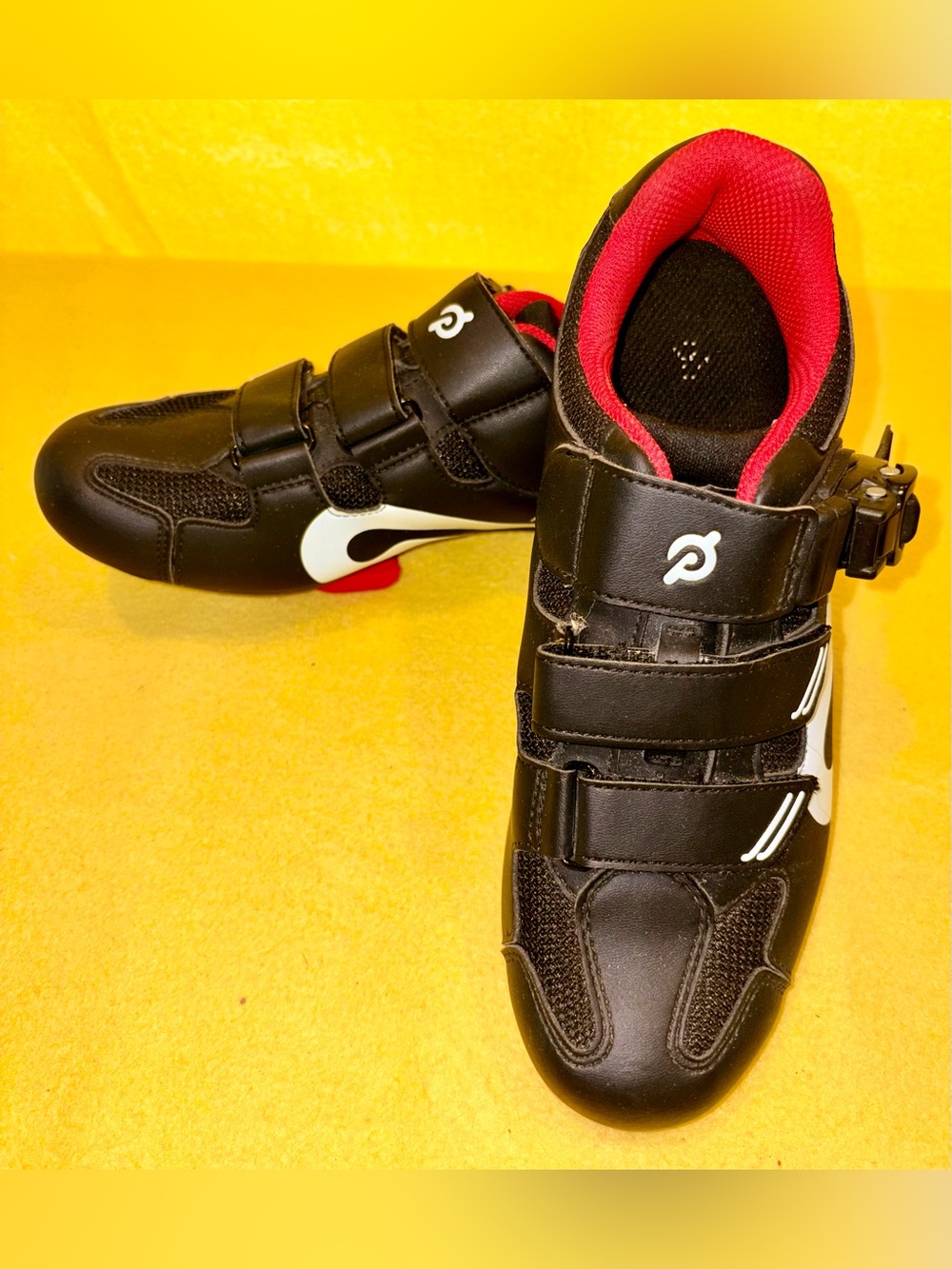 Peloton Cycling Shoes Black Red Size 39 (US W/8  M/6) Look Delta Cleats